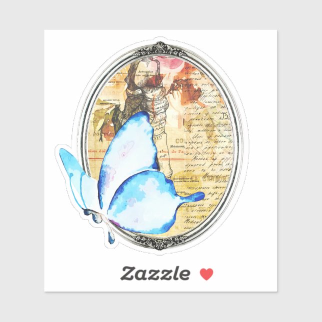 Watercolor Butterfly And Frame (Sheet)