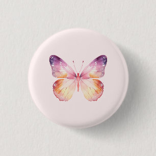 Watercolor Butterfly Art 3 Cm Round Badge