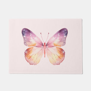 Watercolor Butterfly Art Doormat