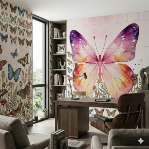 Watercolor Butterfly Art Tile