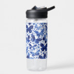 Watercolor Butterfly Blue Water Bottle<br><div class="desc">Indigo blue and white watercolor butterfly pattern for nature lovers.  Original art by Nic Squirrell.</div>
