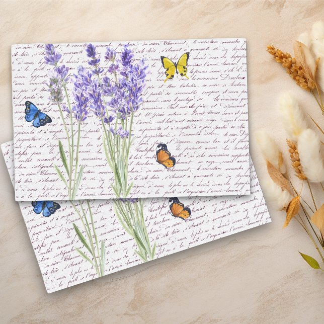 Watercolor Butterfly  Decoupage Lavender  Tissue Paper (Creator Uploaded)