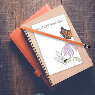 Watercolor Butterfly Floral Personalised  Post-it Notes