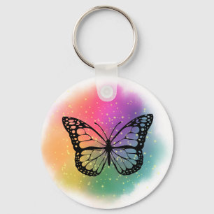 Watercolor Butterfly Key Ring
