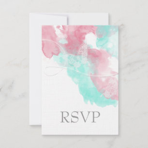 Watercolor Butterfly Minted Blush Wedding RSVP Card