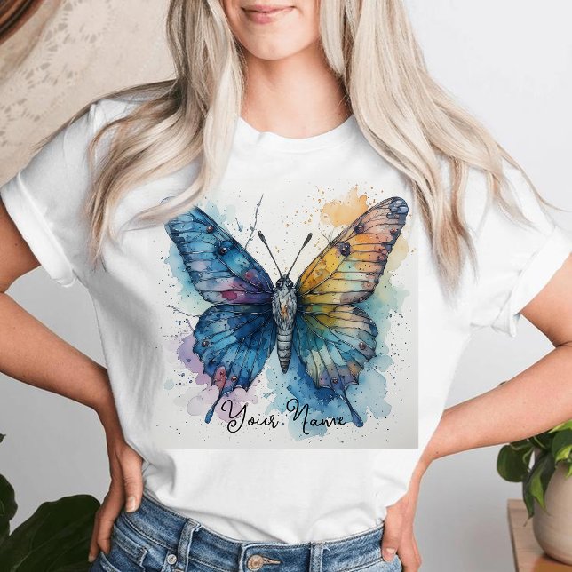 Watercolor Butterfly Nature Art Personalized T-Shirt (Creator Uploaded)