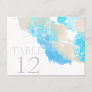 Watercolor Butterfly Ocean Shore Table Card