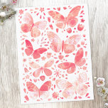 Watercolor Butterfly Pattern Pink<br><div class="desc">Coral pink and white watercolor butterfly painting.</div>