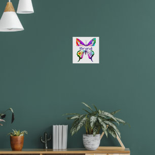 Watercolor butterfly personalised  poster