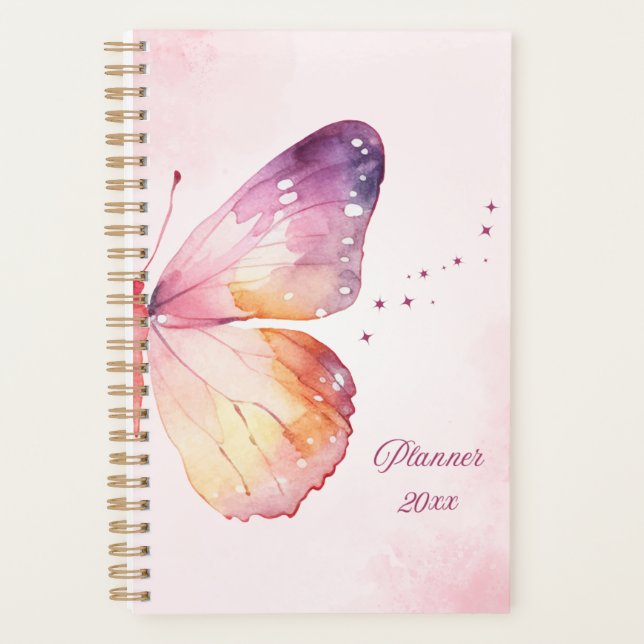 Watercolor Butterfly Planner (Front)