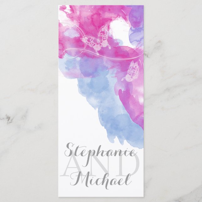 Watercolor Butterfly Raspberry Bliss Program Rack Programme (Front)