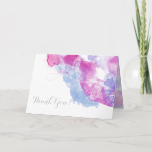 Watercolor Butterfly Raspberry Bliss Thank You Card