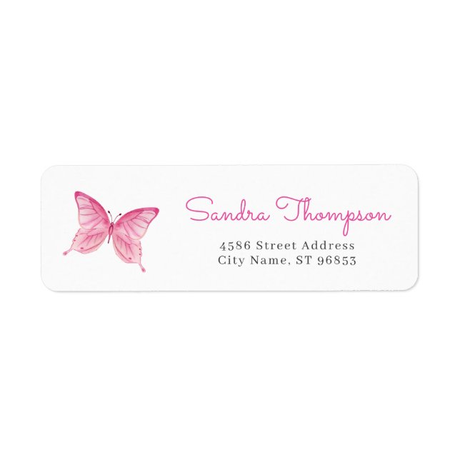 Watercolor Butterfly Return Address (Front)