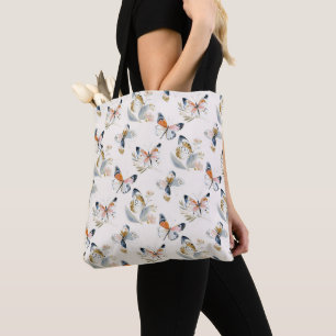 Watercolor Butterfly Seamless Pattern Tote Bag