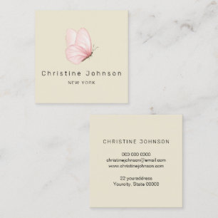 watercolor butterfly square business card