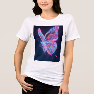 Watercolor Butterfly T-Shirt Women`. Tri-Blend Shirt