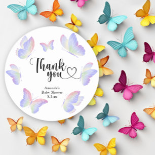 Watercolor Butterfly thank you  Classic Round Sticker