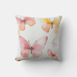 Watercolor Butterfly Throw Pillow