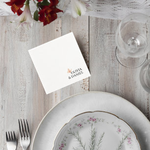 Watercolor Butterfly Wedding Cocktail Napkin