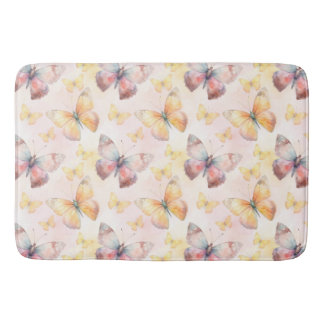 Watercolor Butterfly Whimsy Bath Mat
