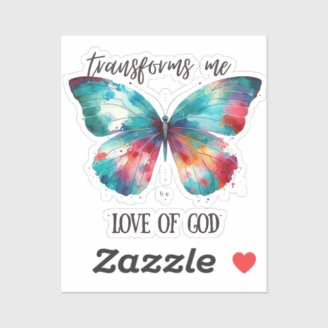 Watercolor butterfly with Christian quote: "God's  (Sheet)