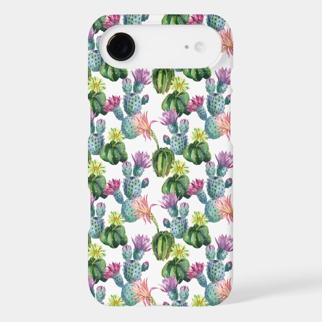 Watercolor Cacti Art Pattern Case-Mate iPhone Case (Back)