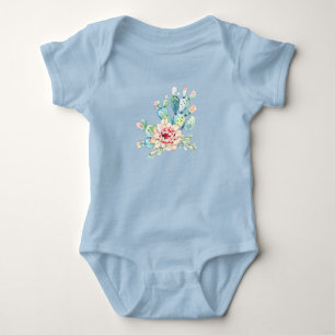 Watercolor Cacti Bloom Baby Bodysuit