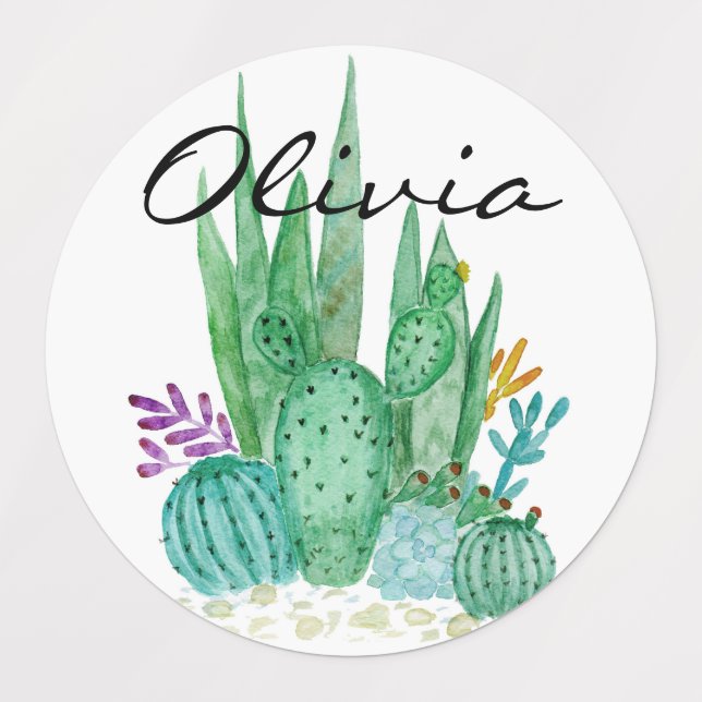 watercolor cacti, cacti, watercolor, personal (Design 1)