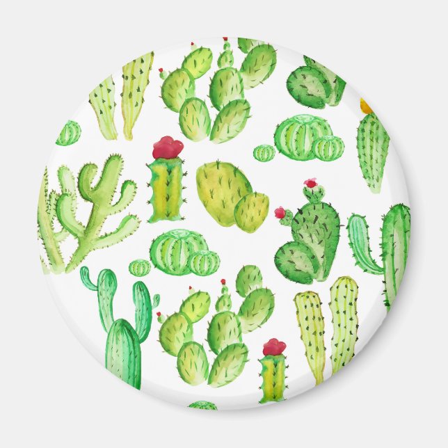 Watercolor Cacti Magnet (Front)