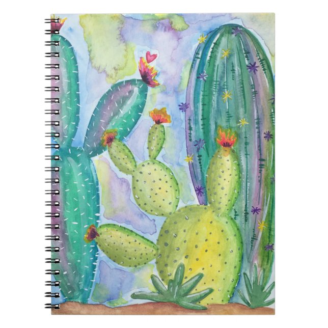Watercolor Cacti Notebook (Front)