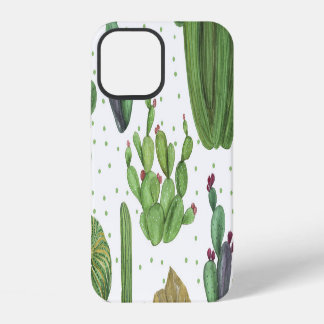 Watercolor cacti, seamless natural pattern. iPhone 12 case