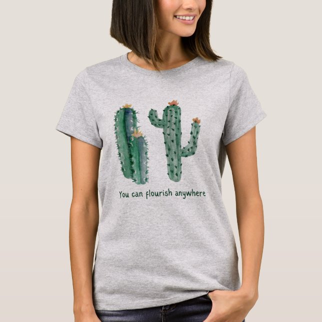 Watercolor Cacti Shapes T-Shirt (Front)