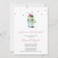 Watercolor Cactus Baptism and First Birthday
