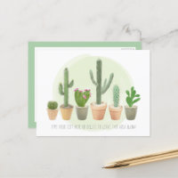Watercolor Cactus Cute Potted Plants Note
