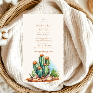 Watercolor Cactus Desert Landscape Wedding Enclosure Card