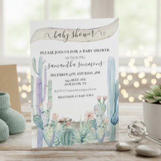 Watercolor Cactus Desert Southwest Invitation