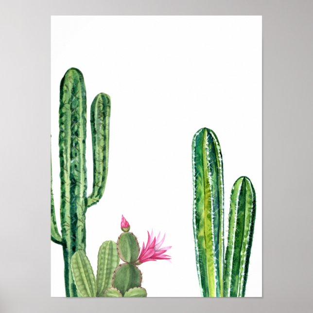 Watercolor Cactus Desert Southwest Poster (Front)