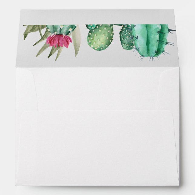 Watercolor Cactus Envelope (Back (Bottom))