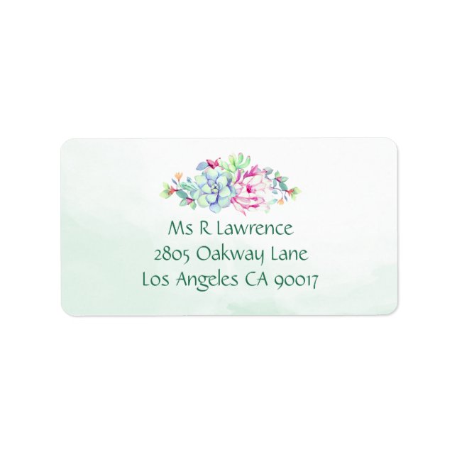 Watercolor Cactus Flower Address Labels (Front)
