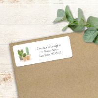Watercolor Cactus Flower Pots Floral Succulents