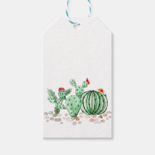 watercolor, cactus gift tags