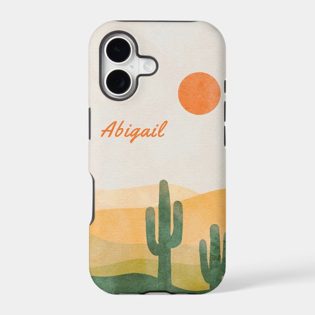 Watercolor Cactus in Orange Desert (Back)