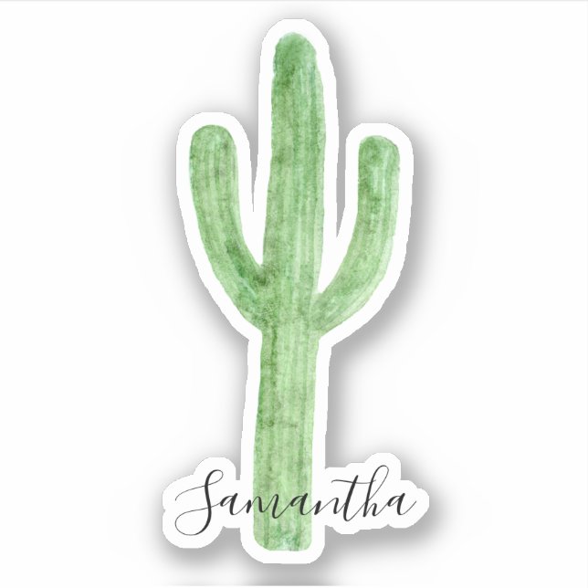 Watercolor Cactus Name (Front)