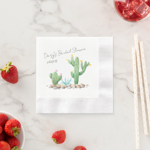 Watercolor Cactus Napkin