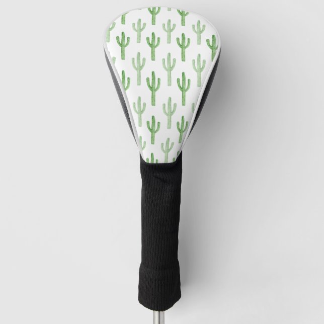 Watercolor Cactus Pattern Golf Head Cover (Front)