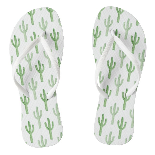 Watercolor Cactus Pattern Jandals (Footbed)