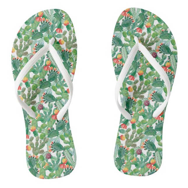 Watercolor Cactus Pattern Jandals (Footbed)