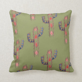 Watercolor Cactus Print Pillow