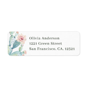 Watercolor Cactus Return Address   Desert Wedding