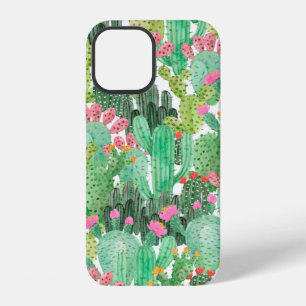 Watercolor cactus seamless pattern iPhone 12 case